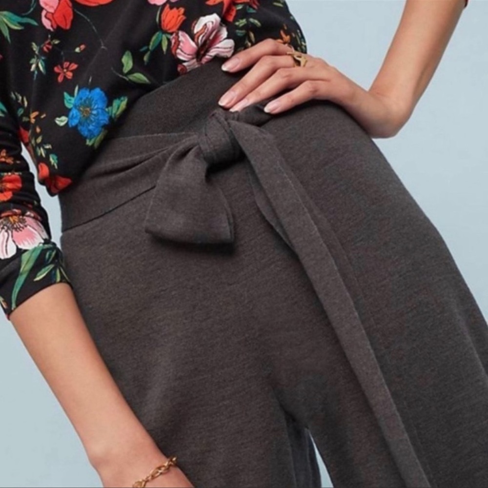 Anthropologie Dark Gray Wide Leg Pants